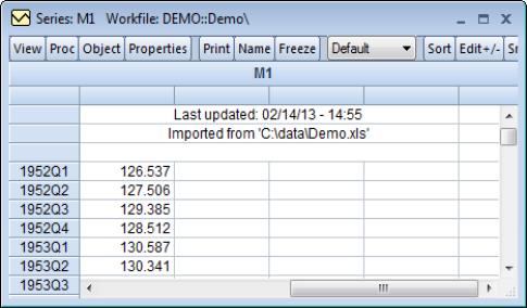 Eviews Help Examining The Data