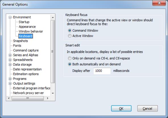 Eviews Help The Options Menu