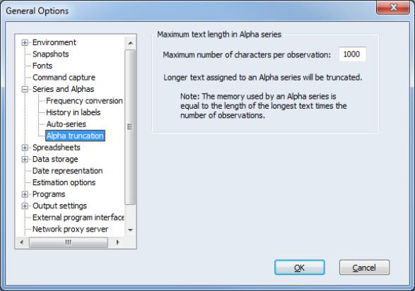 Eviews Help The Options Menu