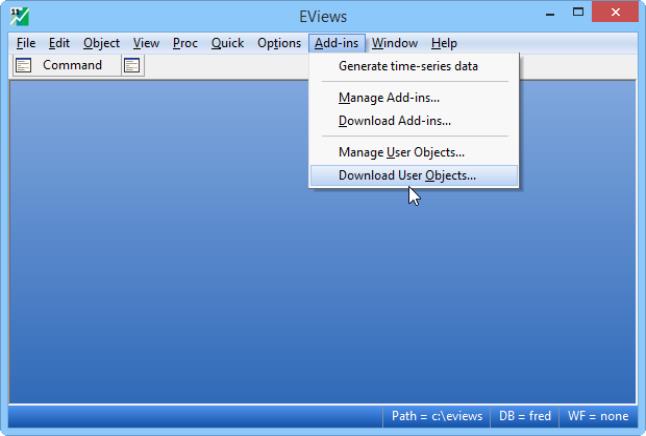Eviews Help Registered User Objects