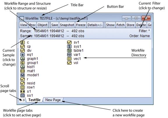Eviews Help The Workfile Window